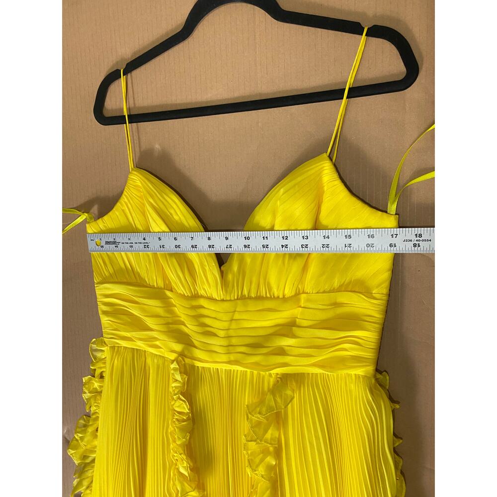 MAC DUGGAL DRESS GOWN YELLOW BRIDESMAID FORMAL EVENING WEDDING GUEST COQUETTE - Picture 13 of 16